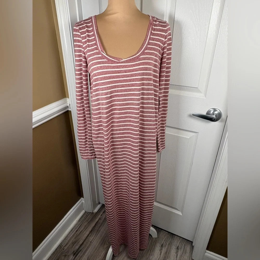 Free People Pink Striped Maxi Dress Size Small‎